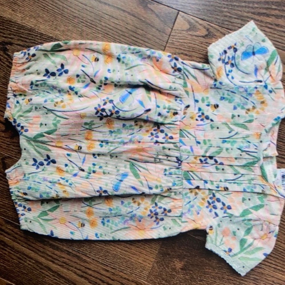 Flower patterned romper one piece
